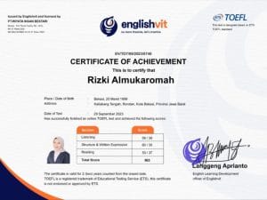 Acheter en Ligne du Certificat TOEFL
